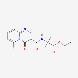molecular formula C16H19N3O4 B12778448 Alanine, 2-methyl-N-((6-methyl-4-oxo-4H-pyrido(1,2-a)pyrimidin-3-yl)carbonyl)-, ethyl ester CAS No. 125055-73-4