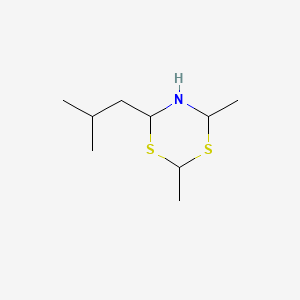 molecular formula C9H19NS2 B12778460 4-Isobutyl-2,6-dimethyl-1,3,5-dithiazinane CAS No. 101517-86-6