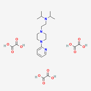 molecular formula C23H36N4O12 B12778479 N,N-Diisopropyl-4-(2-pyridinyl)-1-piperazineethanamine oxalate CAS No. 103840-59-1