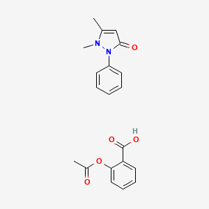 molecular formula C20H20N2O5 B12778486 Antipyrine acetylsalicylate CAS No. 569-84-6