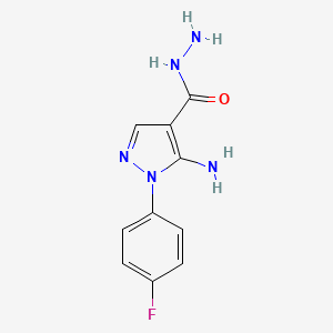 molecular formula C10H10FN5O B1277857 5-Amino-1-(4-fluorophenyl)-1h-pyrazole-4-carbohydrazide CAS No. 618070-67-0