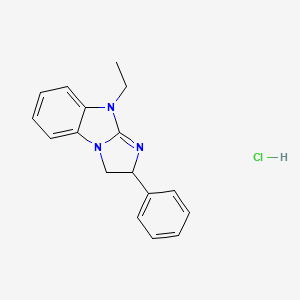 molecular formula C17H18ClN3 B12778583 2-Phenyl-9-ethyl-2,3-dihydroimidazo(1,2-a)benzimidazole hydrochloride CAS No. 111679-15-3