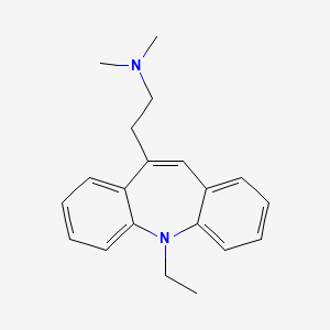 molecular formula C20H24N2 B12778628 5H-Dibenz(b,f)azepine, 10-(2-(dimethylamino)ethyl)-5-ethyl- CAS No. 84142-15-4