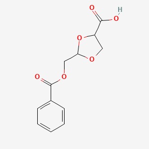 molecular formula C12H12O6 B1277863 1,3-Dioxolane-4-carboxylic acid, 2-[(benzoyloxy)methyl]-, (2S,4S)- 