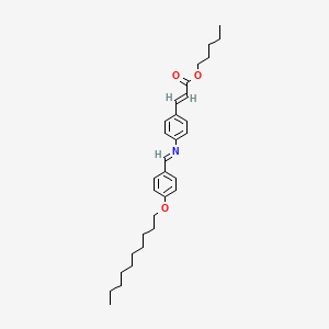 molecular formula C31H43NO3 B12778633 Amyl 4-(4-decyloxybenzylideneamino)cinnamate CAS No. 20730-32-9