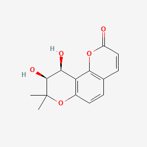 molecular formula C14H14O5 B12778636 Khellactone, cis-(-)- CAS No. 54712-23-1