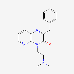 molecular formula C18H20N4O B12778672 Pyrido(2,3-b)pyrazin-3(4H)-one, 4-(2-(dimethylamino)ethyl)-2-(phenylmethyl)- CAS No. 117928-90-2
