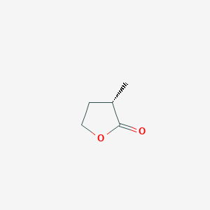 molecular formula C5H8O2 B12778688 2(3H)-Furanone, dihydro-3-methyl-, (S)- CAS No. 65527-79-9