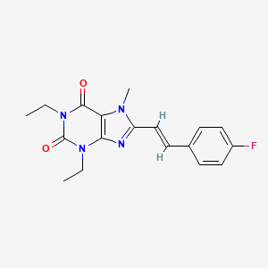 molecular formula C18H19FN4O2 B12778704 (E)-1,3-Diethyl-8-(4-fluorostyryl)-7-methylxanthine CAS No. 155271-77-5