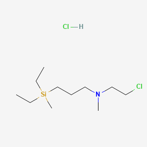 molecular formula C11H27Cl2NSi B12778718 Propylamine, N-(2-chloroethyl)-3-(diethylmethylsilyl)-N-methyl-, hydrochloride CAS No. 84584-73-6