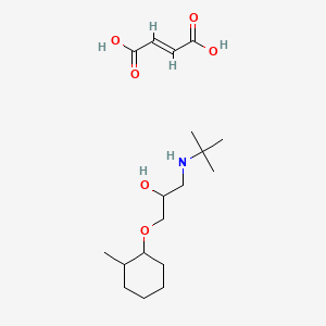 molecular formula C18H33NO6 B12778769 1-((1,1-Dimethylethyl)amino)-3-((2-methylcyclohexyl)oxy)-2-propanol maleate CAS No. 80768-74-7
