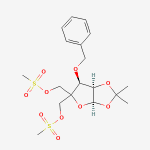 molecular formula C18H26O10S2 B1277877 3-O-Benzyl 4-C-(methanesulfonyloxymethyl)-5-O-methanesulfonyl-1,2-O-isopropylidene-a-D-ribofuranose CAS No. 293751-01-6
