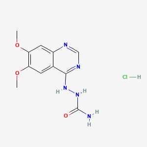 molecular formula C11H14ClN5O3 B12778775 6,7-Dimethoxy-4-semicarbazidoquinazoline hydrochloride dihydrate CAS No. 134749-18-1