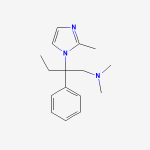 molecular formula C16H23N3 B12778798 beta-Ethyl-beta-phenyl-N,N,2-trimethyl-1H-imidazole-1-ethanamine CAS No. 98836-52-3