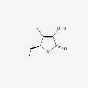 molecular formula C7H10O3 B12778945 (-)-5-Ethyl-3-hydroxy-4-methyl-2(5H)-furanone CAS No. 144831-61-8