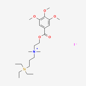 molecular formula C23H42INO5Si B12778953 Dimethyl(2-hydroxyethyl)(3-(triethylsilyl)propyl)ammonium iodide 3,4,5-trimethoxybenzoate CAS No. 84584-71-4