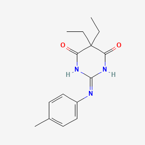 molecular formula C15H19N3O2 B12778969 4,6(1H,5H)-Pyrimidinedione, 5,5-diethyl-2-((4-methylphenyl)amino)- CAS No. 87215-97-2