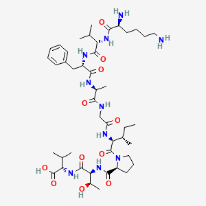 molecular formula C45H74N10O11 B12778972 Lys-Val-Phe-Ala-Gly-Ile-Pro-Thr-Val CAS No. 1110659-71-6