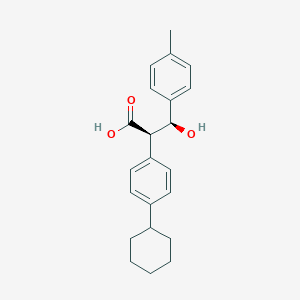 molecular formula C22H26O3 B12778977 Benzenepropanoic acid, alpha-(4-cyclohexylphenyl)-beta-hydroxy-4-methyl-, (R*,R*)-(-)- CAS No. 88221-89-0
