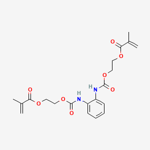 molecular formula C20H24N2O8 B12778995 2-Propenoic acid, 2-methyl-, phenylenebis(iminocarbonyloxy-2,1-ethanediyl) ester CAS No. 71520-01-9