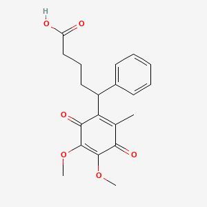 molecular formula C20H22O6 B12779062 4-(3,4-Dimethoxy-6-methyl-2,5-benzoquinonyl)-5-phenylvaleric acid CAS No. 103186-09-0