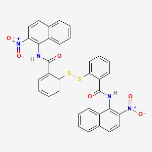 molecular formula C34H22N4O6S2 B12779085 2,2'-Dithiobis(N-(2-nitronaphth-1-yl)benzamide) CAS No. 98051-84-4