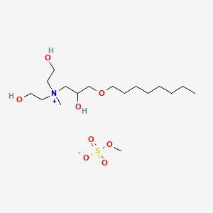 molecular formula C17H39NO8S B12779091 2-Hydroxy-N,N-bis(2-hydroxyethyl)-N-methyl-3-octyloxypropylammonium methyl sulfate CAS No. 70776-69-1