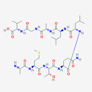 molecular formula C39H70N10O12S B12779113 Ala-Met-Thr-Gln-Leu-Leu-Ala-Gly-Val CAS No. 660442-78-4