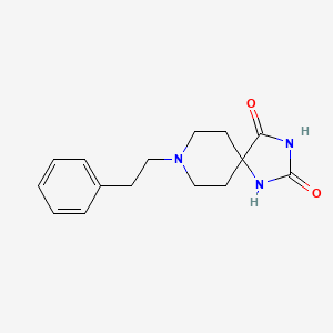 molecular formula C15H19N3O2 B12779132 1,3,8-Triazaspiro(4.5)decane-2,4-dione, 8-(2-phenylethyl)- CAS No. 114991-12-7