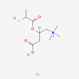 molecular formula C10H20ClNO4S B12779166 2-Mercaptopropionyl carnitine chloride CAS No. 83544-84-7