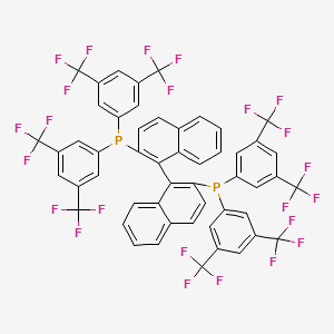 molecular formula C52H24F24P2 B1277917 [1-[2-Bis[3,5-bis(trifluoromethyl)phenyl]phosphanylnaphthalen-1-yl]naphthalen-2-yl]-bis[3,5-bis(trifluoromethyl)phenyl]phosphane CAS No. 220196-32-7