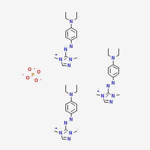 molecular formula C42H63N18O4P B12779190 1H-1,2,4-Triazolium, 5-((4-(diethylamino)phenyl)azo)-1,4-dimethyl-, phosphate CAS No. 73398-75-1