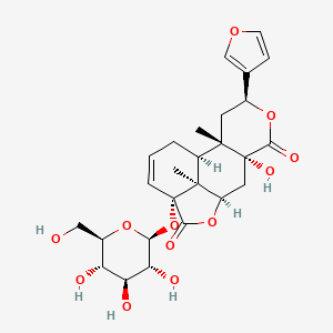 molecular formula C26H32O12 B12779201 fibrauretinoside A CAS No. 960506-33-6