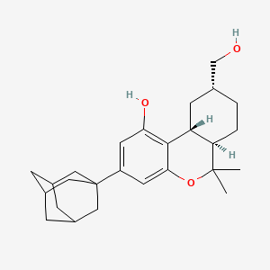molecular formula C26H36O3 B12779211 (6aR,9R,10aR)-6a,7,8,9,10,10a-Hexahydro-1-hydroxy-6,6-dimethyl-3-tricyclo(3.3.1.13,7)dec-1-yl-6H-dibenzo(b,d)pyran-9-methanol CAS No. 1434124-99-8