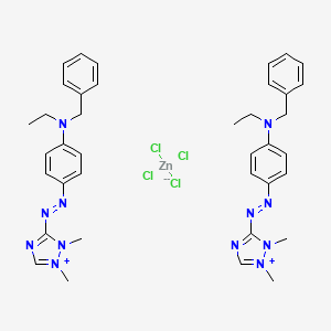 molecular formula C38H46Cl4N12Zn B12779229 N-benzyl-4-[(1,2-dimethyl-1,2,4-triazol-1-ium-3-yl)diazenyl]-N-ethylaniline;tetrachlorozinc(2-) CAS No. 72379-37-4