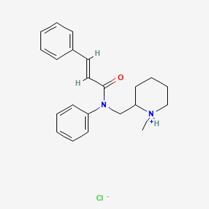 molecular formula C22H27ClN2O B12779241 N-((1-Methyl-2-piperidyl)methyl)cinnamanilide hydrochloride CAS No. 100908-69-8