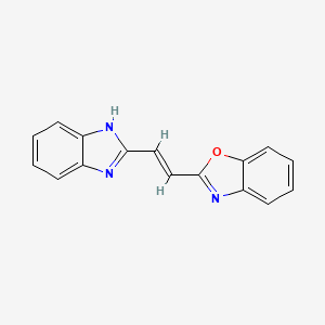 molecular formula C16H11N3O B12779254 Benzoxazole, 2-(2-(2-benzimidazolyl)vinyl)- CAS No. 270247-94-4