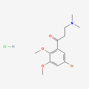 molecular formula C13H19BrClNO3 B12779269 1-Propanone, 1-(5-bromo-2,3-dimethoxyphenyl)-3-(dimethylamino)-, hydrochloride CAS No. 117052-22-9