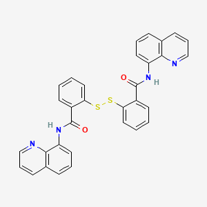 molecular formula C32H22N4O2S2 B12779353 2,2'-Dithiobis(N-(quinoline-8-yl)benzamide) CAS No. 98051-83-3
