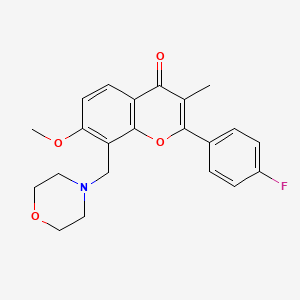 molecular formula C22H22FNO4 B12779371 3-Methyl-7-methoxy-8-morpholinomethyl-4'-fluoroflavone CAS No. 86073-59-8