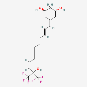 molecular formula C21H30F6O3 B12779383 (1R,3R)-5-[(2E,9Z)-12,12,12-trifluoro-11-hydroxy-7,7-dimethyl-11-(trifluoromethyl)dodeca-2,9-dienylidene]cyclohexane-1,3-diol CAS No. 241151-12-2