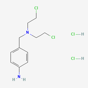 molecular formula C11H18Cl4N2 B12779385 Bis(beta-chloroethyl)-4-aminobenzylamine dihydrochloride CAS No. 102395-97-1
