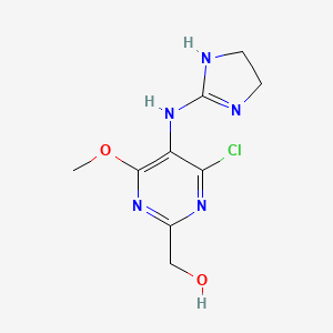 molecular formula C9H12ClN5O2 B12779438 Hydroxymethyl moxonidine CAS No. 220951-60-0
