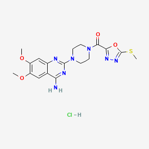 molecular formula C18H22ClN7O4S B12779534 Tiodazosin hydrochloride CAS No. 62412-39-9