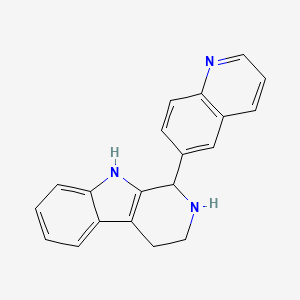 molecular formula C20H17N3 B12779535 2,3,4,9-Tetrahydro-1-(6-quinolinyl)-1H-pyrido(3,4-b)indole CAS No. 85403-70-9