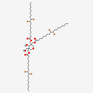 molecular formula C63H114Br6O9 B12779549 Octadecanoic acid, 9,10-dibromo-, (dihydro-4-hydroxy-5-(hydroxymethyl)-2H-pyran-3,3,5(4H)-triyl)tris(methylene) ester CAS No. 67845-41-4