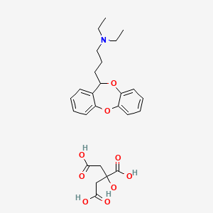 molecular formula C26H33NO9 B12779558 3-(6H-benzo[b][1,4]benzodioxepin-6-yl)-N,N-diethylpropan-1-amine;2-hydroxypropane-1,2,3-tricarboxylic acid CAS No. 81320-36-7