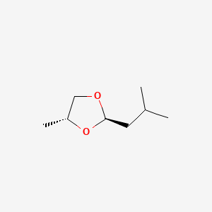 molecular formula C8H16O2 B12779571 trans-2-Isobutyl-4-methyl-1,3-dioxolane CAS No. 26563-71-3