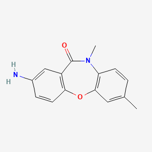 molecular formula C15H14N2O2 B12779583 2-Amino-7,10-dimethyl-dibenz(b,f)(1,4)oxazepin-11-(10H)-one CAS No. 135810-45-6