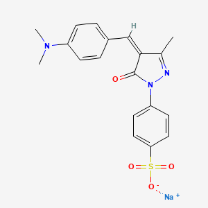 molecular formula C19H18N3NaO4S B12779597 4-((4-(Dimethylamino)phenyl)methylene)-3-methyl-1-(4-sulfophenyl)-2-pyrazoline-5-one, sodium salt CAS No. 63044-60-0